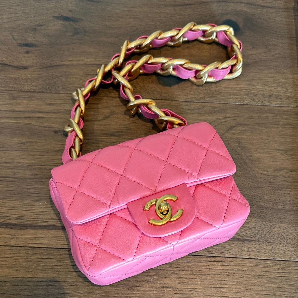 Pink Quilted Leather Bag